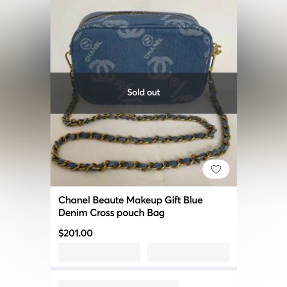 Chanel Beaute Makeup Denim Blue Crossbody Pouch Bag - Picture 9 of 16